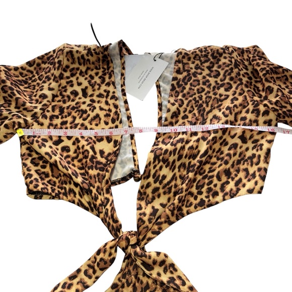NWT RESA Jojo Mini Dress in Paris Leopard Cheetah Cutout Open Back Tie Small S - Picture 9 of 14